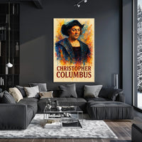 Christopher Columbus Watercolor Exploration Art Poster