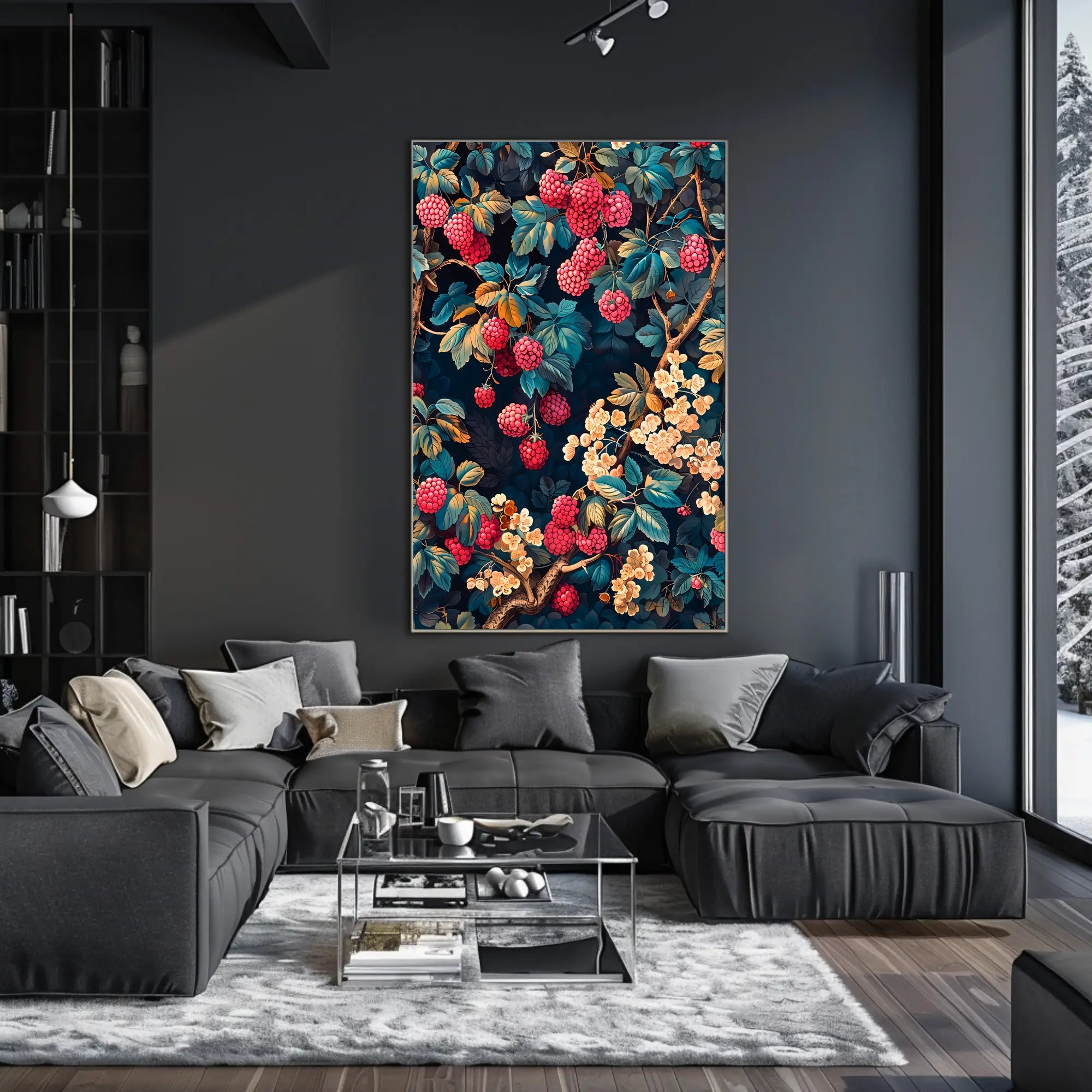 Lush Berry Landscape Botanical Art Poster