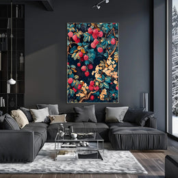 Lush Berry Landscape Botanical Art Poster