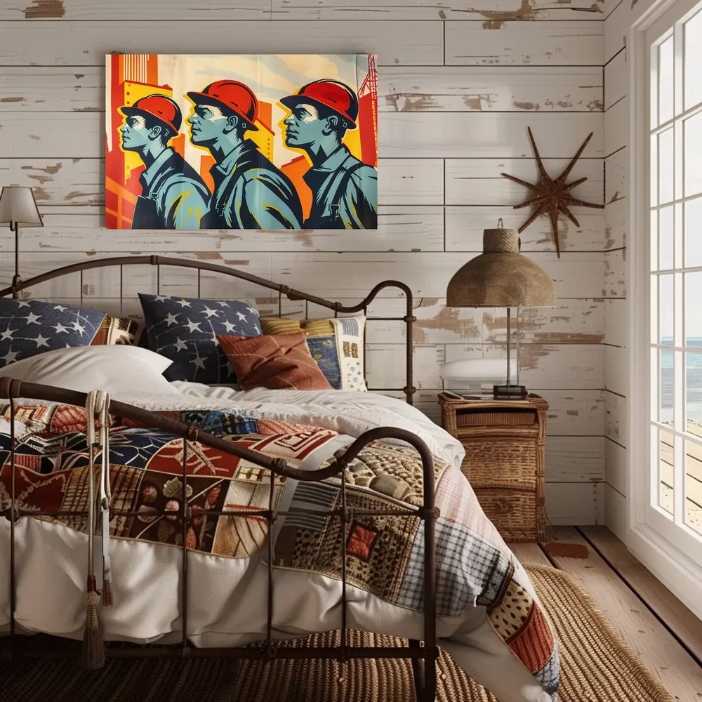 Industrial Progress Vintage Propaganda Poster Art Print