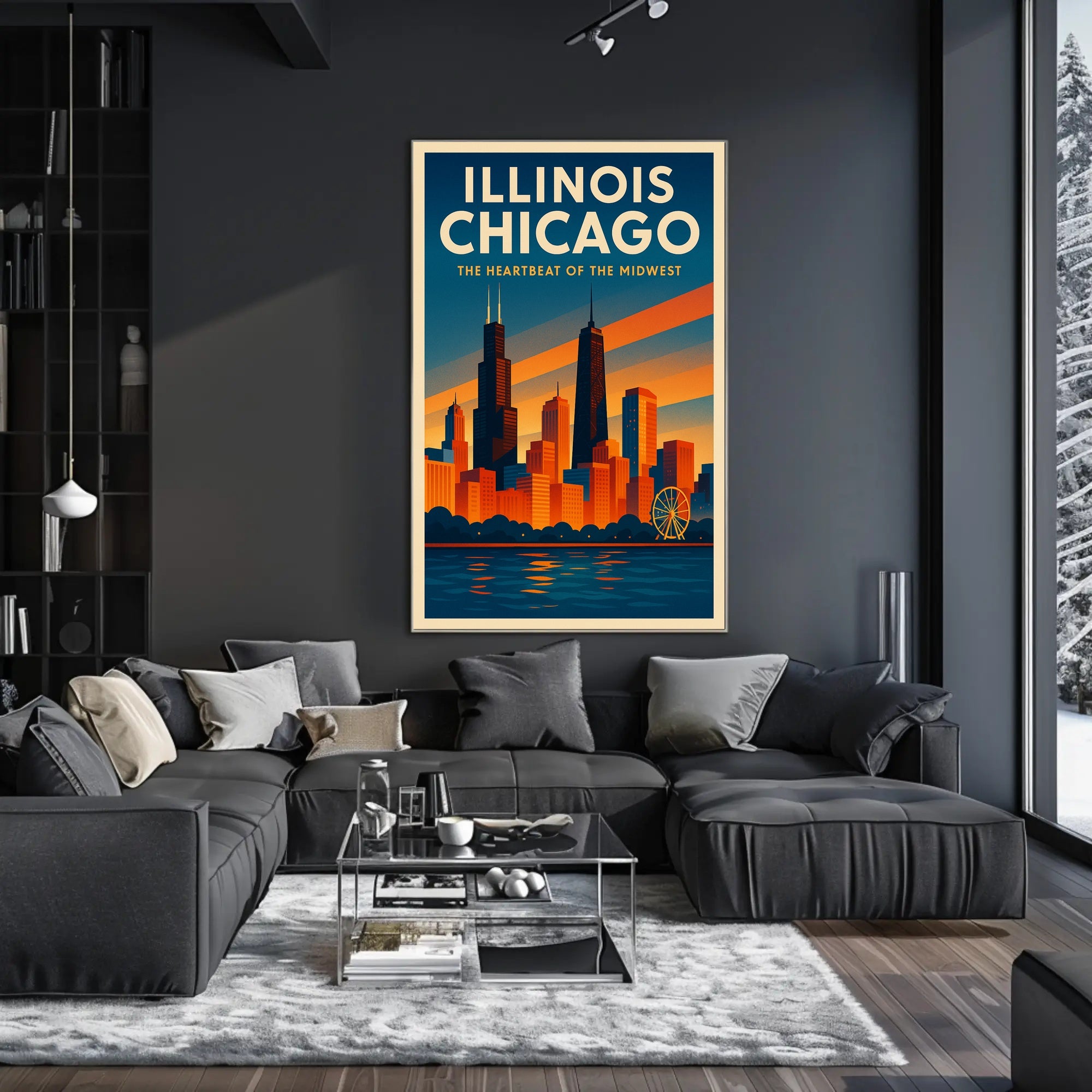 Illinois Chicago The Heartbeat of the Midwest Poster