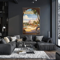 Hawaii Land Of Surf Sunshine Poster