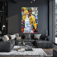 Iconic Rock Star in Motion Pop Culture Poster