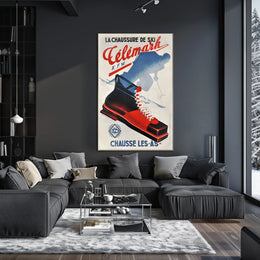 Célémark Ski Boots Advertisement Poster