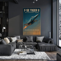 F-5E Tiger II Vintage Military Aviation Recruitment Poster