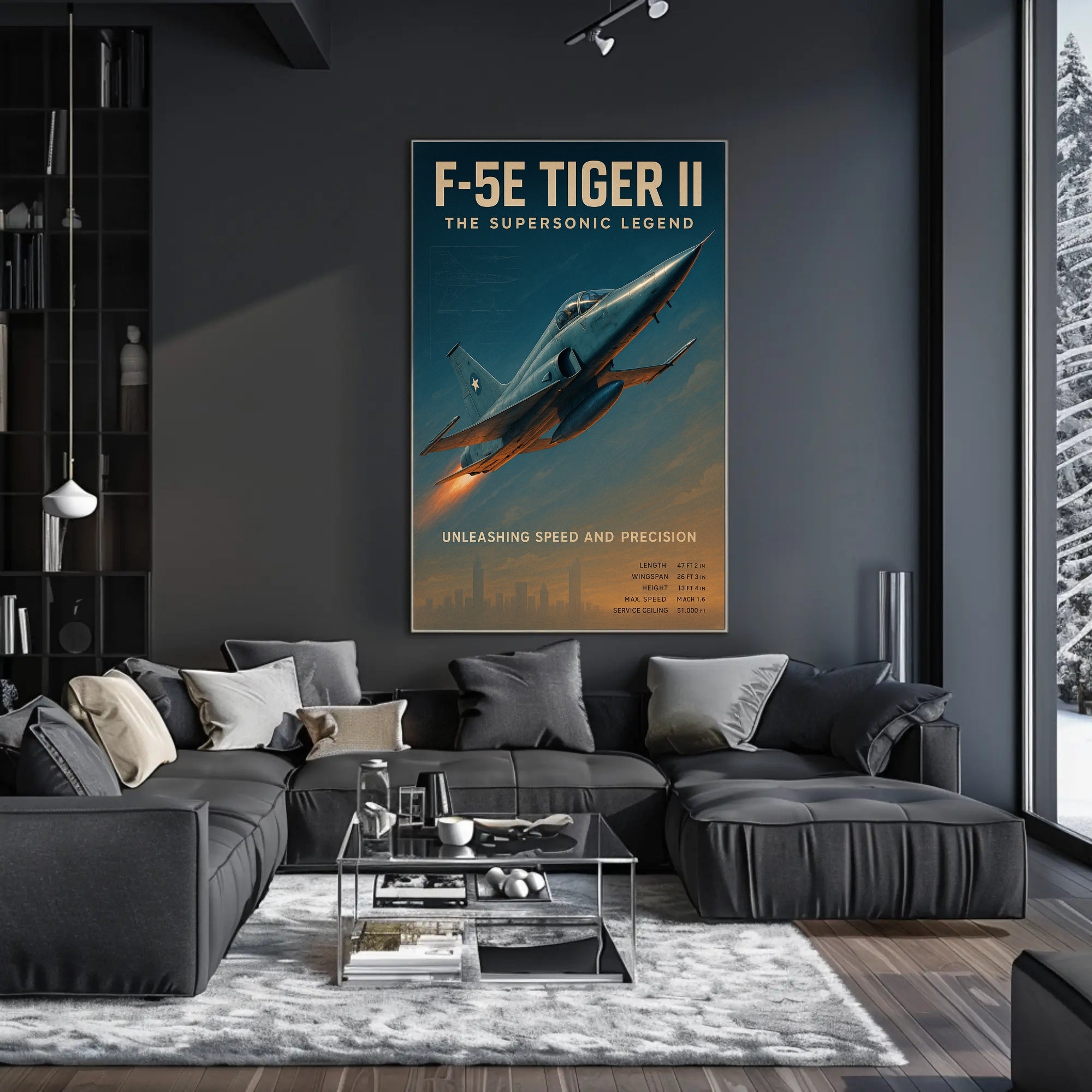 F-5E Tiger II Vintage Military Aviation Recruitment Poster