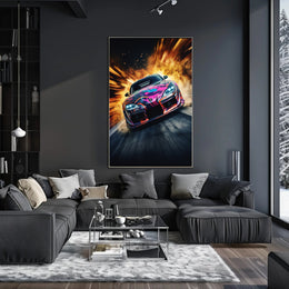 Speed and Power Multicolored Sports Car Poster