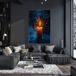 Ethereal Candle Glow: Mystical Starry Night Poster PosterGoat