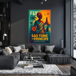São Tomé and Príncipe Travel Poster Vibrant Island Escape PosterGoat