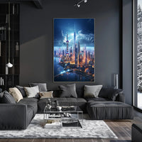 Futuristic Skyline At Twilight Poster
