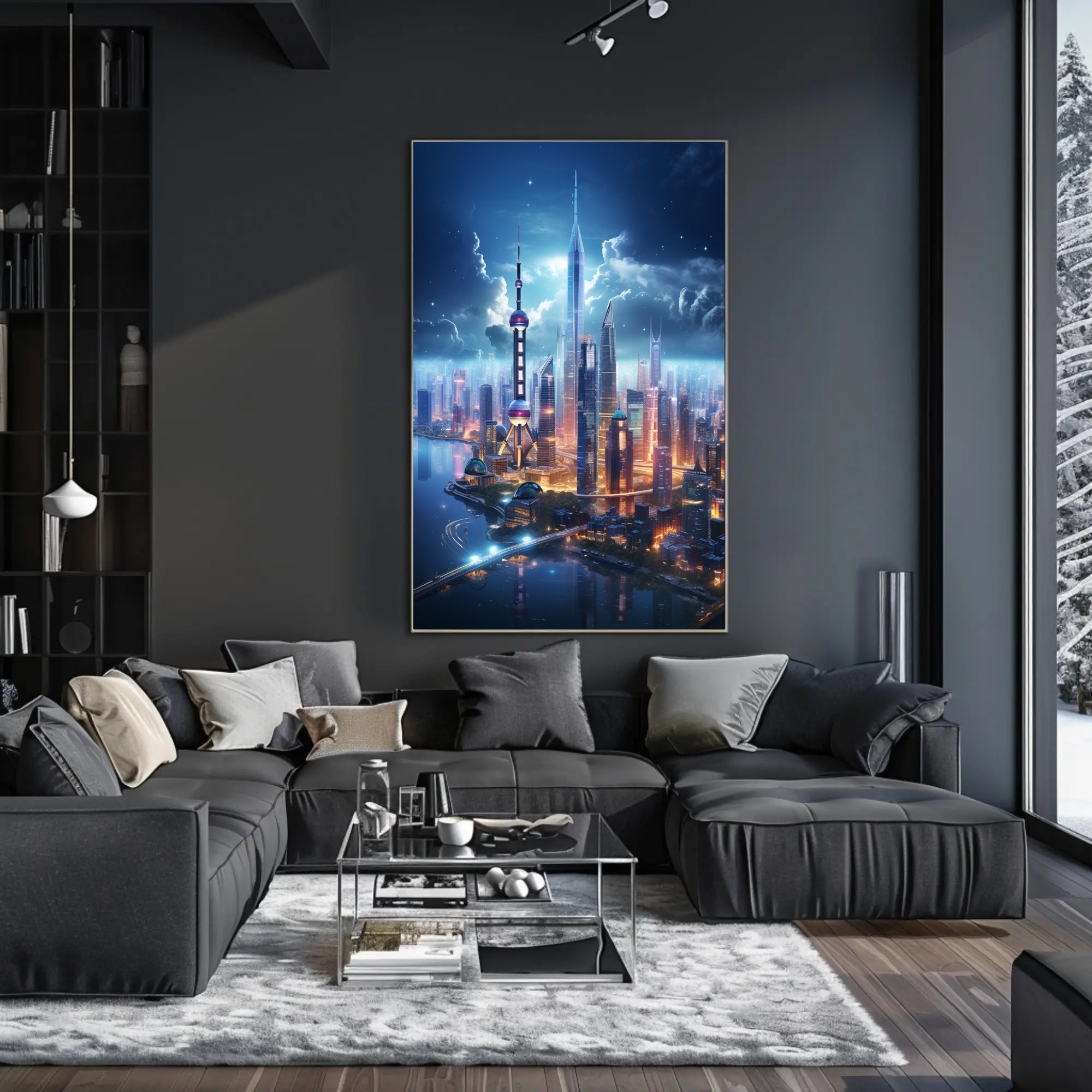 Futuristic Skyline At Twilight Poster