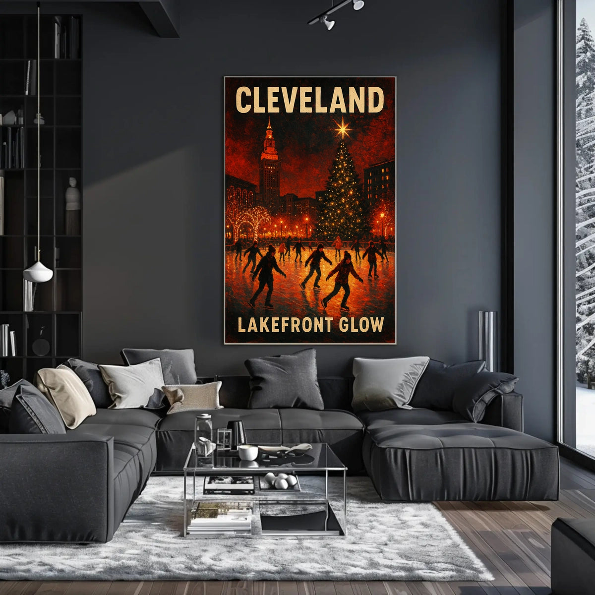 Cleveland Lakefront Glow Poster