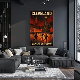 Cleveland Lakefront Glow Poster