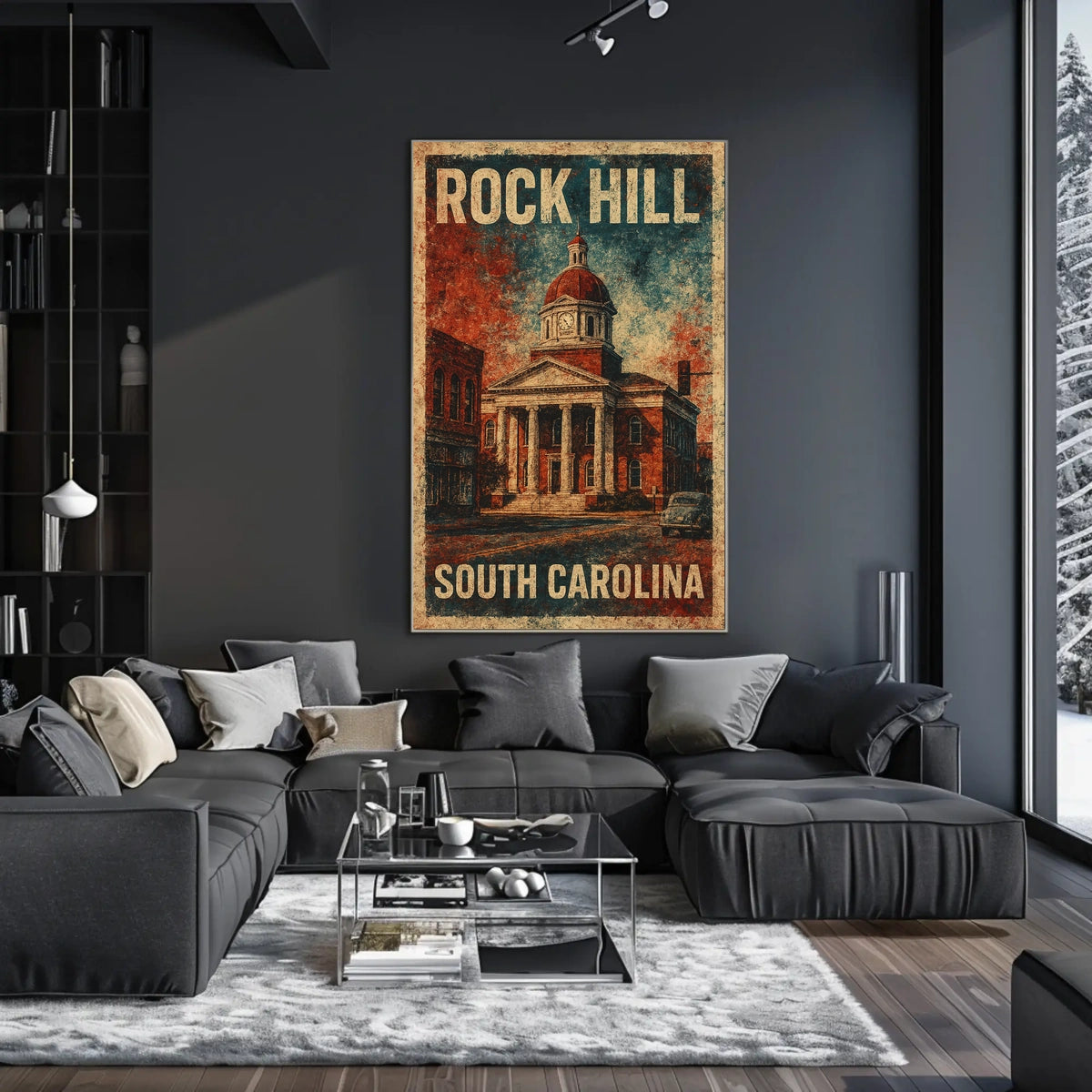 Vintage Rock Hill Architecture Collector Poster