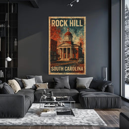 Vintage Rock Hill Architecture Collector Poster