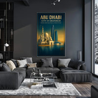 Abu Dhabi's Iconic Landmarks in Urban Cityscape Poster