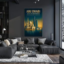 Abu Dhabi's Iconic Landmarks in Urban Cityscape Poster