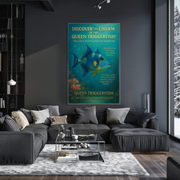 Queen Triggerfish Underwater Splendor Animal Poster