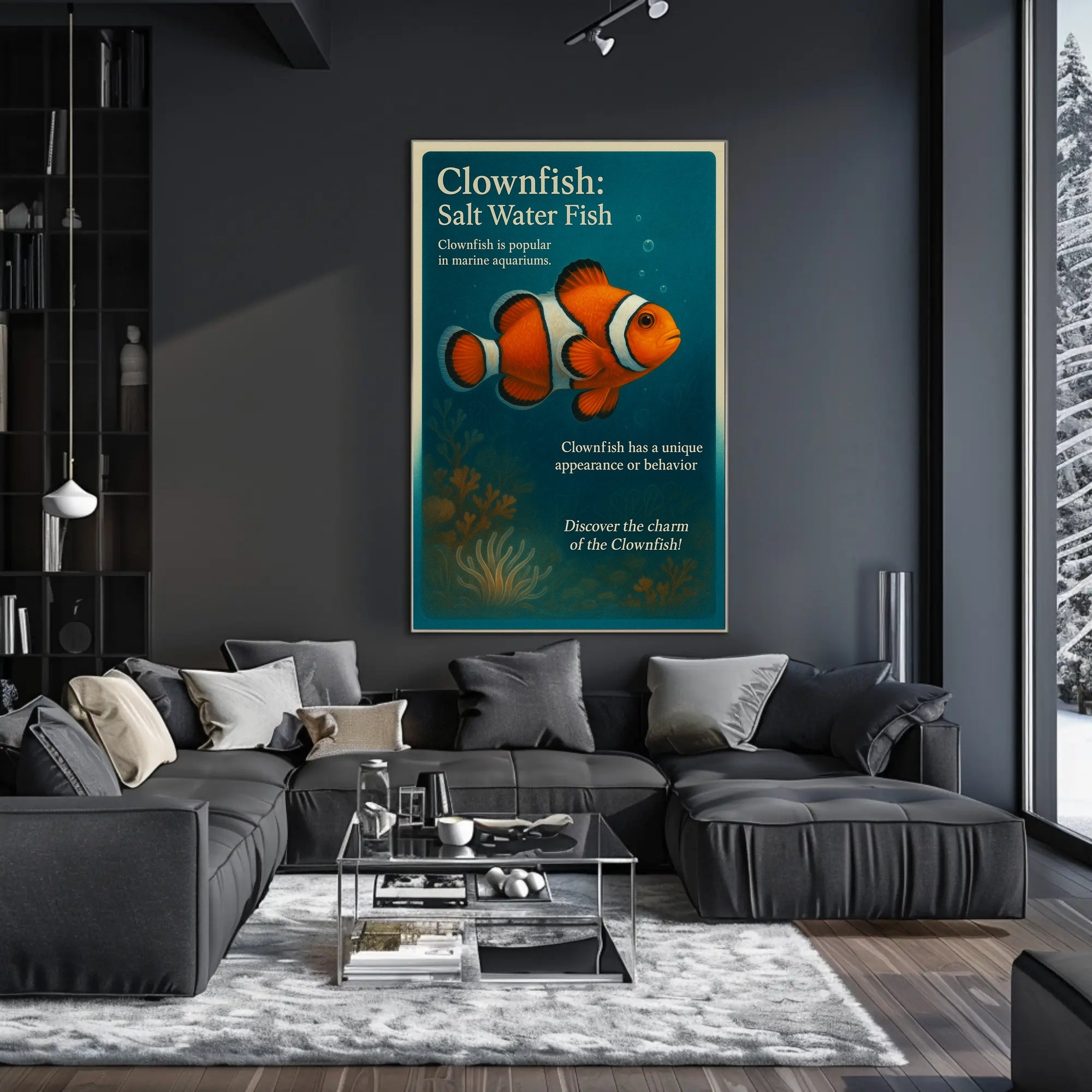 Clownfish Wall Art Print Featuring Marine Charm PosterGoat