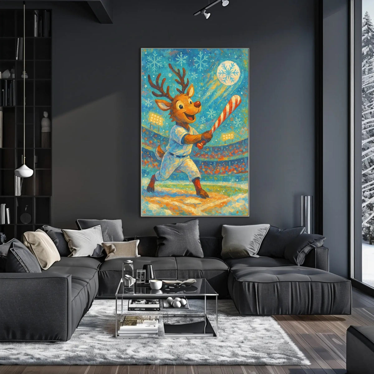 Reindeer Baseball Magic Poster