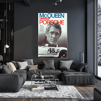 McQueen Drives Porsche Poster