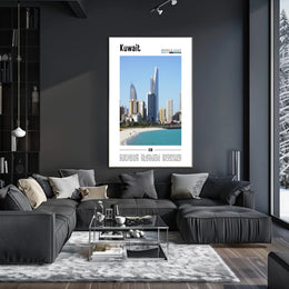 Kuwait Cityscape: Modernity and Tradition Travel Poster PosterGoat