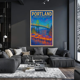 Portland Winter In The Rose City Poster