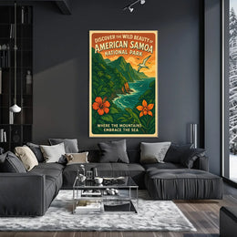 Vintage Scenic Travel Destination Poster