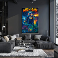 Michigan Superhero Adventure Poster - Cultural or Heritage Poster