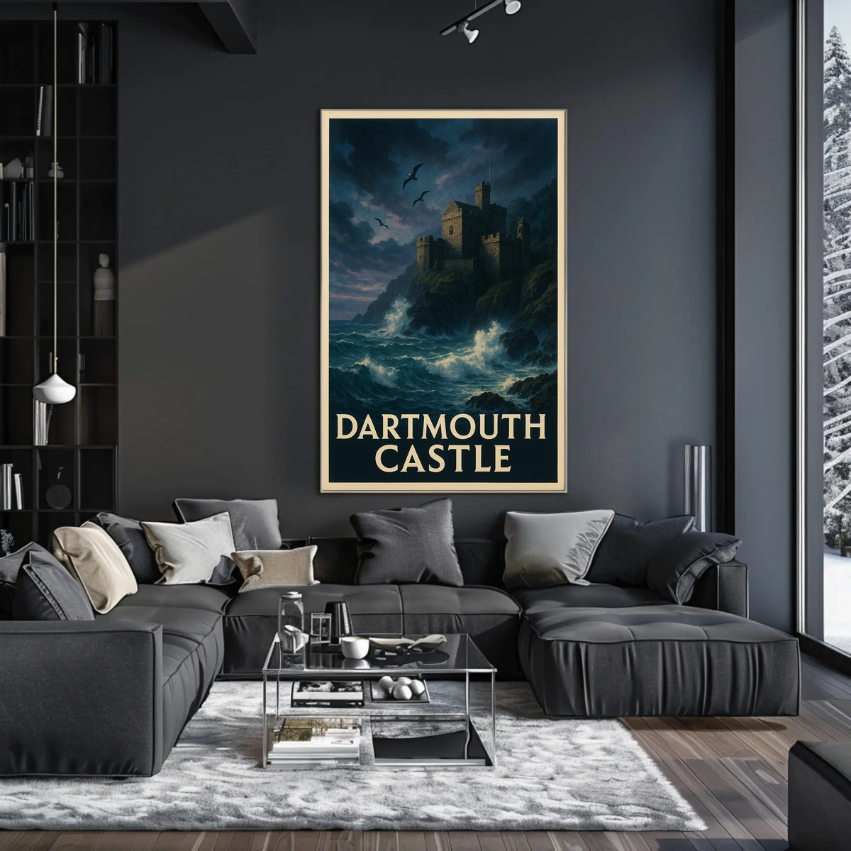 Dartmouth Castle Stormy Seascape Travel Poster