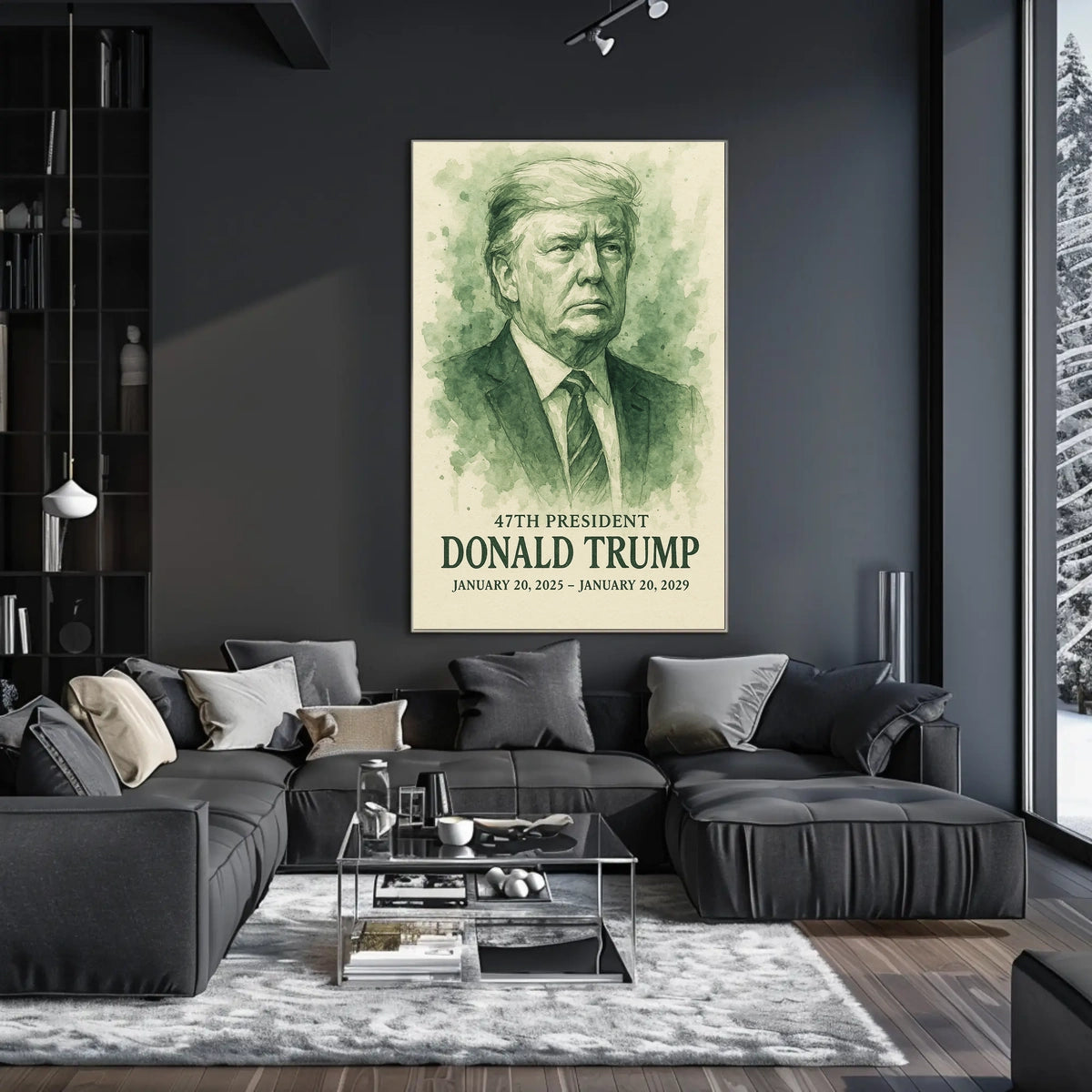 Trump Visionary Waves Watercolor Patriotic Poster