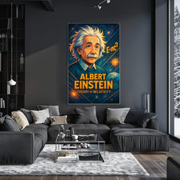 Albert Einstein Relativity Theory Vintage Scientific Art Educational Decor Poster