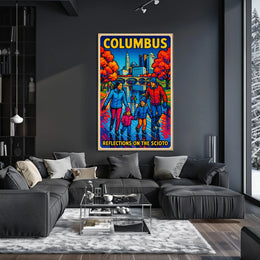 Columbus Reflections On The Scioto Poster