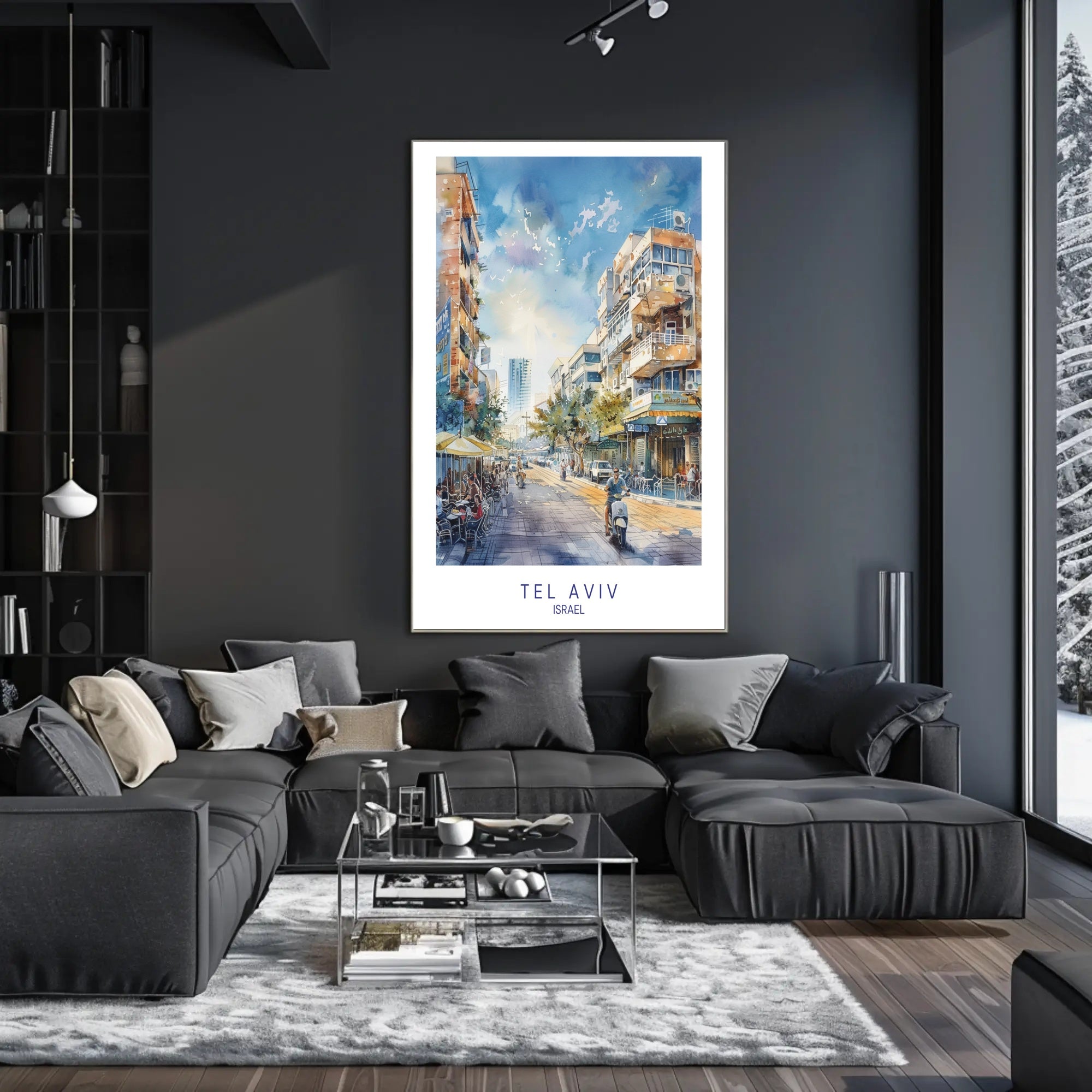 Tel Aviv Street Scene Poster PosterGoat