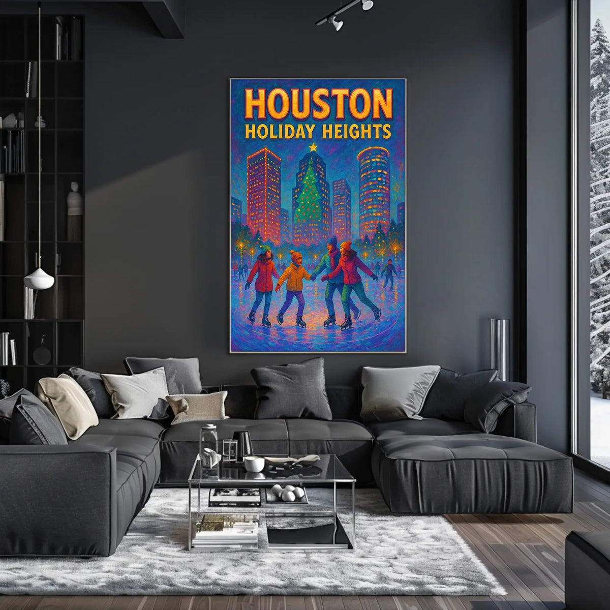 Houston Holiday Heights Poster