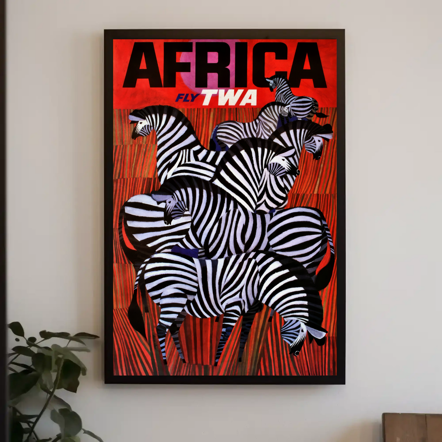 Fly TWA to Africa Travel Poster by David Klein