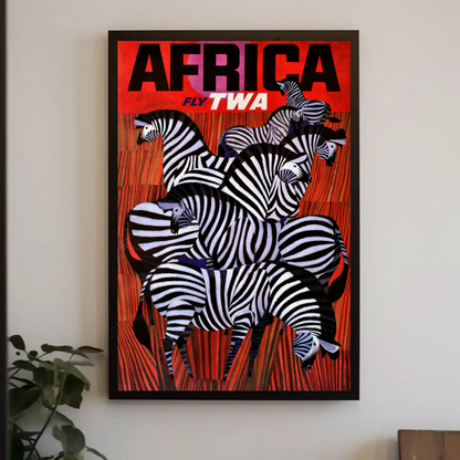 Fly TWA to Africa Travel Poster by David Klein