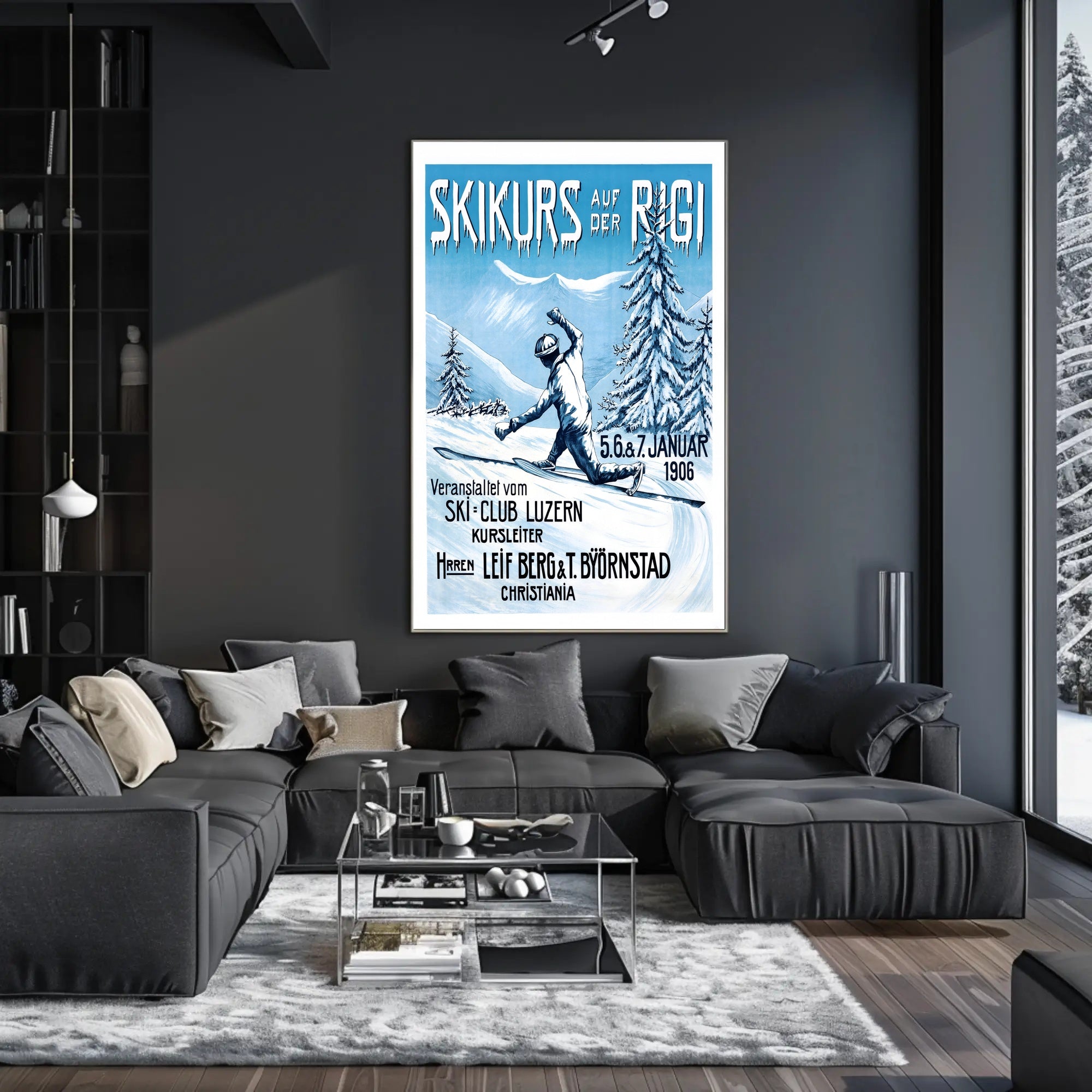 Ski Course on Mount Rigi Poster PosterGoat