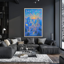 Santorini Sunset Greece Poster