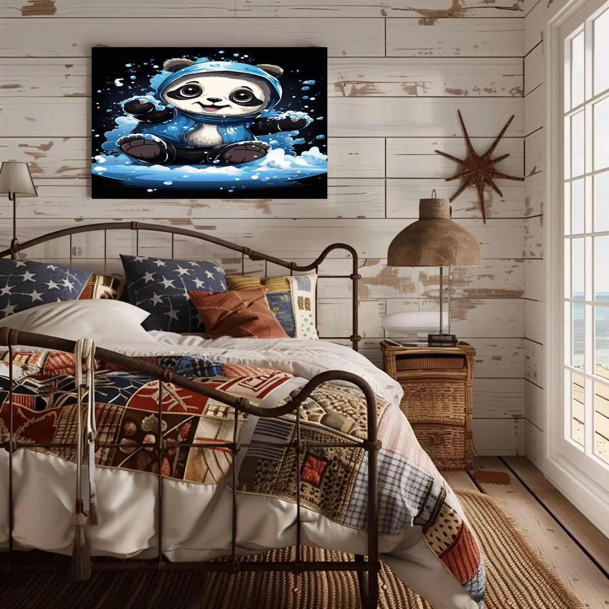 Playful Panda In The Snow Poster