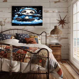 Playful Panda In The Snow Poster