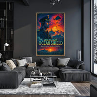 Ocean Shield Heroic Naval Military Recruitment Poster