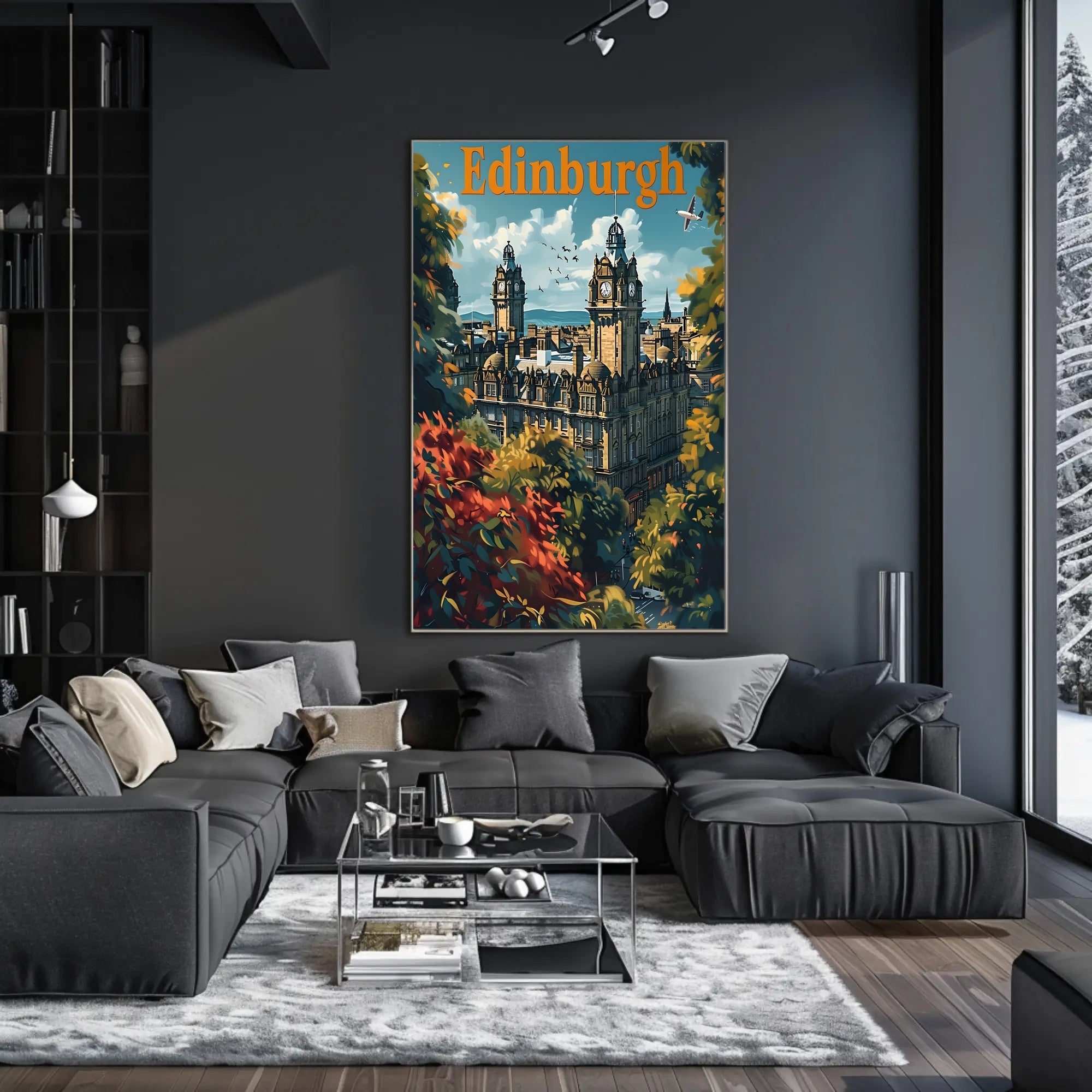 Edinburgh Cityscape Travel Poster