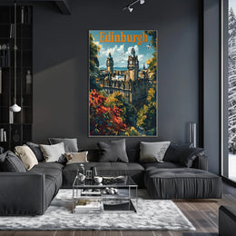 Edinburgh Cityscape Travel Poster