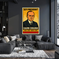 Calvin Coolidge 30th President of the United States Inked Comic Style Poster