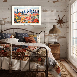 Flower Market Chicago Cityscape Urban or Cityscape Poster