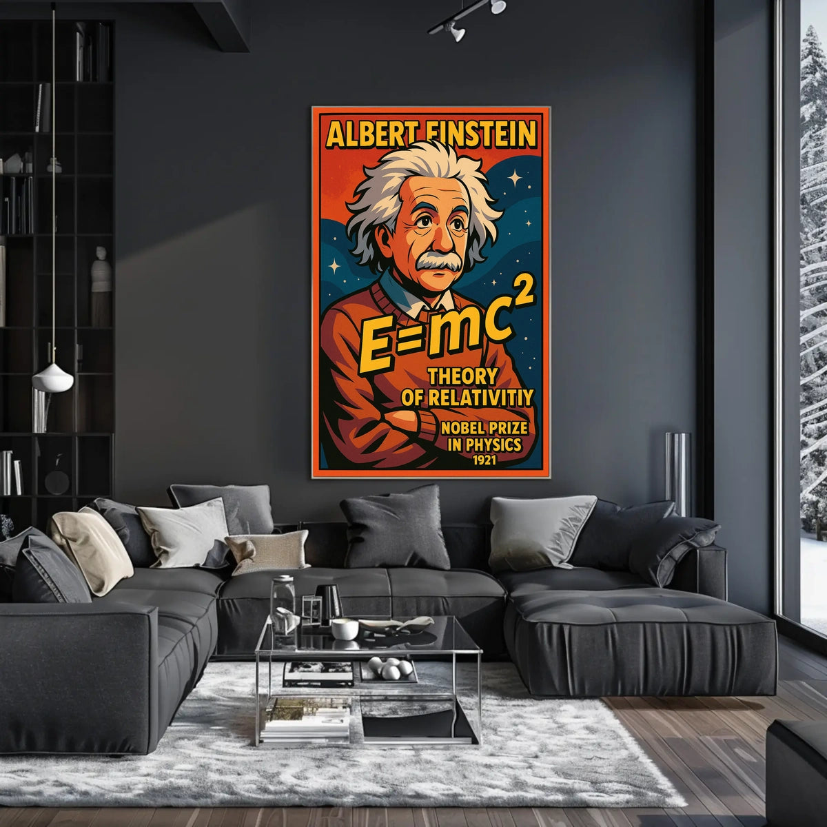 Albert Einstein Relativity Theory Scientific Concept Vintage Educational Wall Art Poster