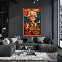 Albert Einstein Relativity Theory Scientific Concept Vintage Educational Wall Art Poster