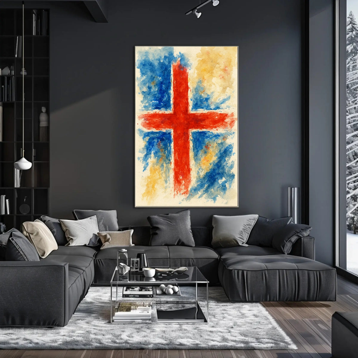 Abstract Cross In Watercolor Abstract Poster