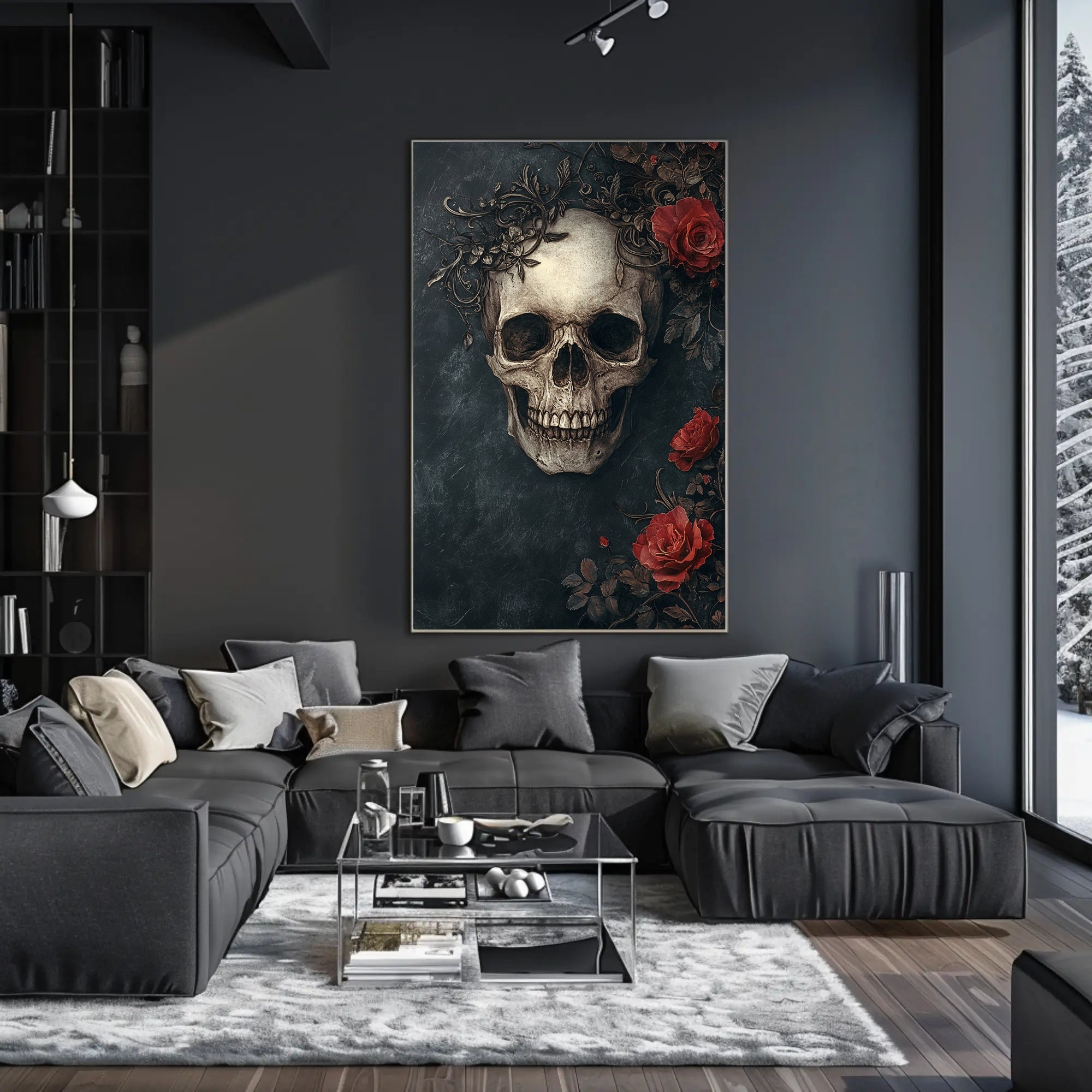 Skull And Roses Poster